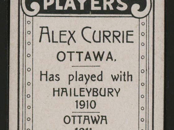 1911-1912 C55 Imperial Tobacco Hockey #13 Alex Currie - Proof Detail 2
