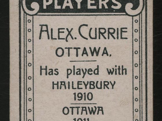 1911-1912 C55 Imperial Tobacco Hockey #13 Alex Currie - Issued Detail 2