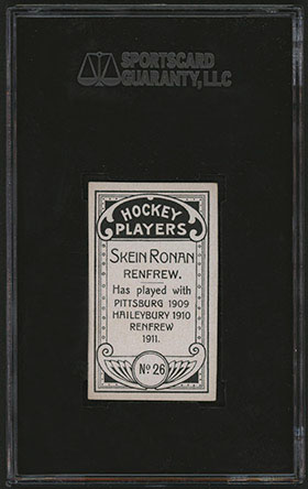 1911-1912 C55 Imperial Tobacco Hockey #26 Skein Ronan - Back