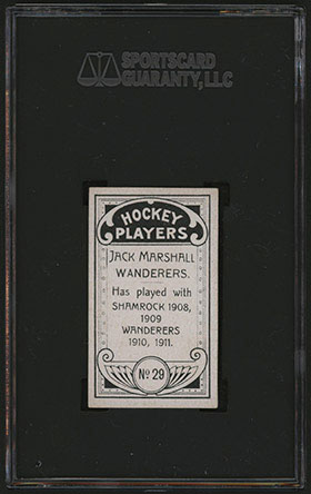1911-1912 C55 Imperial Tobacco Hockey #29 Jack Marshall - Back