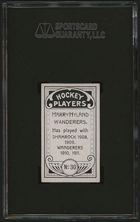 1911-1912 C55 Imperial Tobacco Hockey #30 Harry Hyland - Back