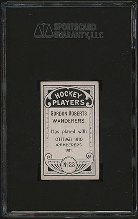 1911-1912 C55 Imperial Tobacco Hockey #33 Gordon Roberts - Back