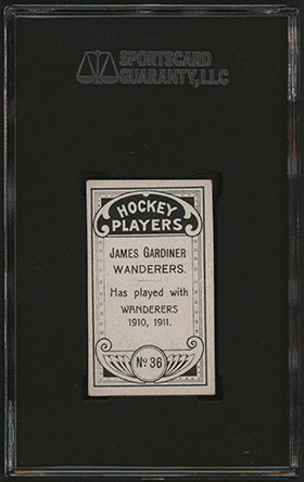 1911-1912 C55 Imperial Tobacco Hockey #36 James Gardiner (Gardner) - Back