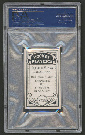 1911-1912 C55 Imperial Tobacco Hockey #38 Georges Vezina - Back