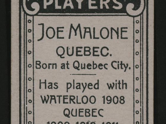 1911-1912 C55 Imperial Tobacco Hockey #4 Joe Malone - Issued Detail