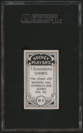 1911-1912 C55 Imperial Tobacco Hockey #6 Tom Dunderdale - Back